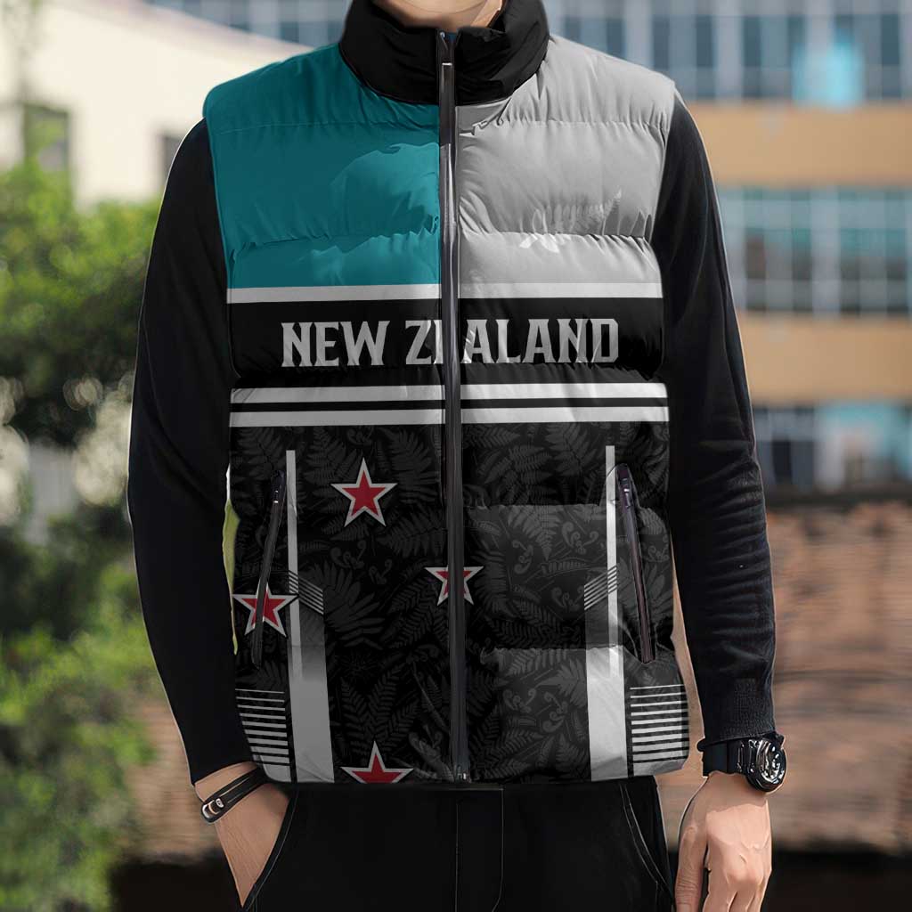 Custom NZ Cricket Pride Sleeveless Puffer Jacket Silver Fern Fan Supporter Apparel - Aussie Hoodie