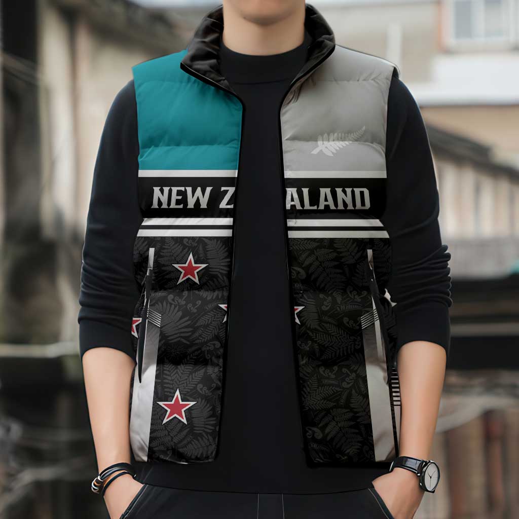 Custom NZ Cricket Pride Sleeveless Puffer Jacket Silver Fern Fan Supporter Apparel - Aussie Hoodie