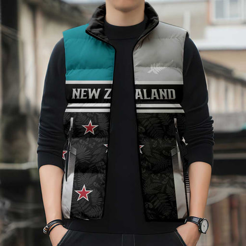 Custom NZ Cricket Pride Sleeveless Puffer Jacket Silver Fern Fan Supporter Apparel - Aussie Hoodie