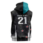 Custom NZ Cricket Pride Sleeveless Zip Hoodie Silver Fern Fan Supporter Apparel LT9