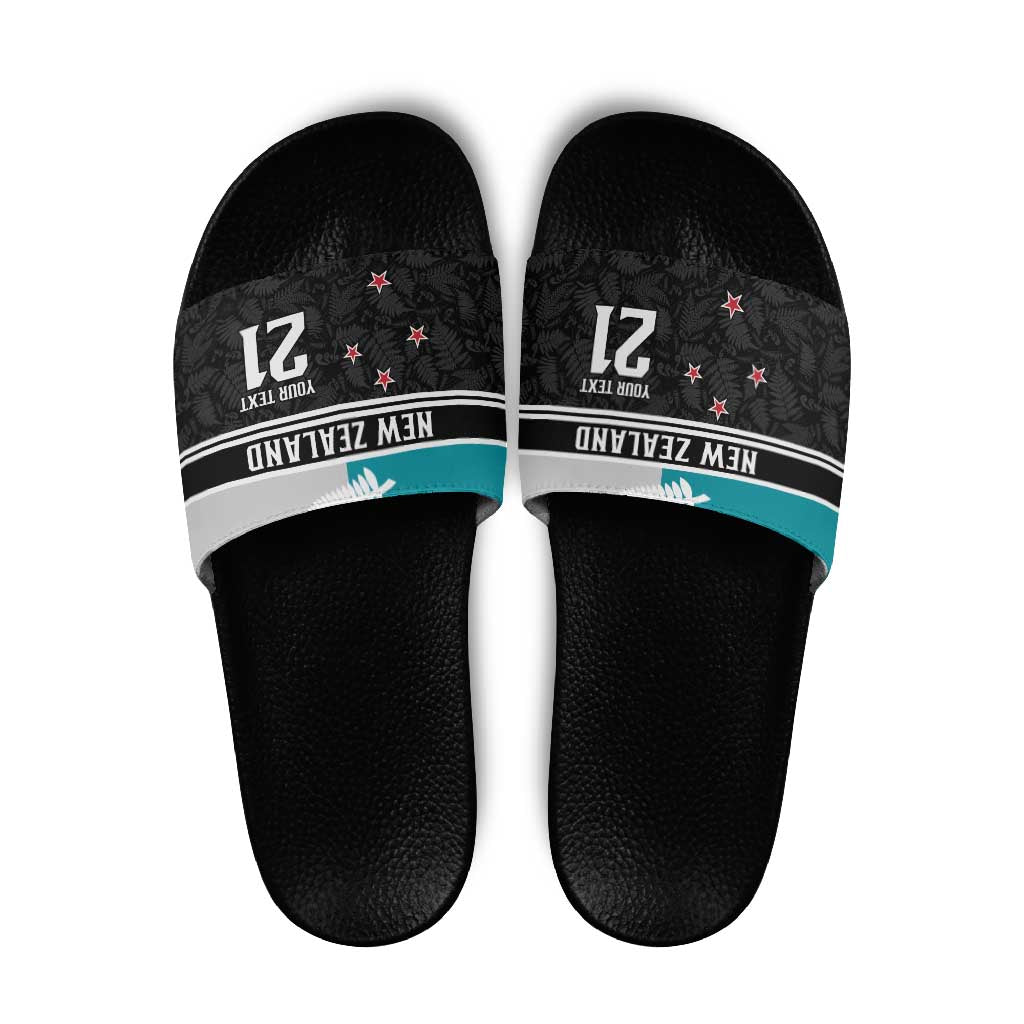 Custom NZ Cricket Pride Slide Sandals Silver Fern Fan Supporter Apparel - Aussie Hoodie