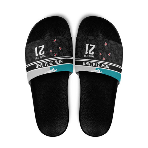 Custom NZ Cricket Pride Slide Sandals Silver Fern Fan Supporter Apparel - Aussie Hoodie