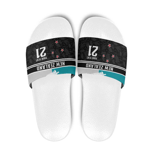 Custom NZ Cricket Pride Slide Sandals Silver Fern Fan Supporter Apparel - Aussie Hoodie