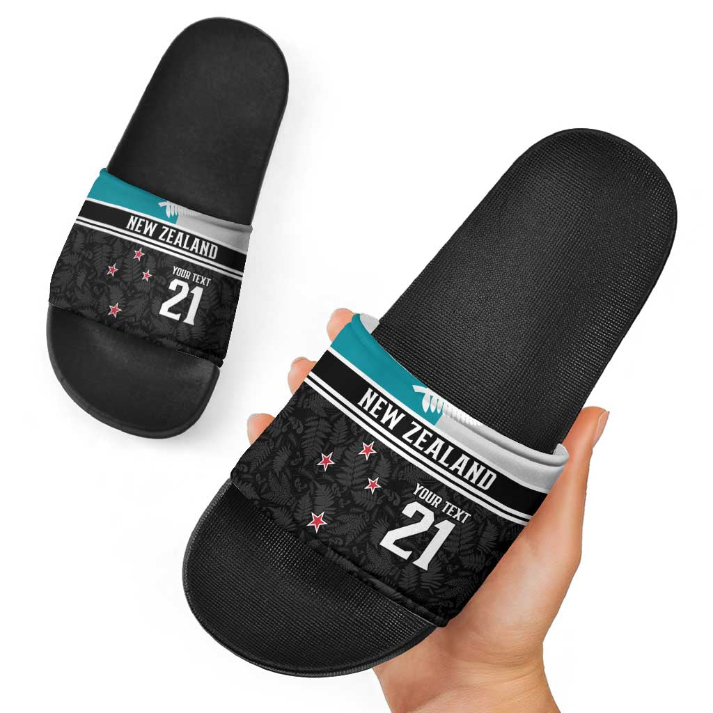Custom NZ Cricket Pride Slide Sandals Silver Fern Fan Supporter Apparel - Aussie Hoodie