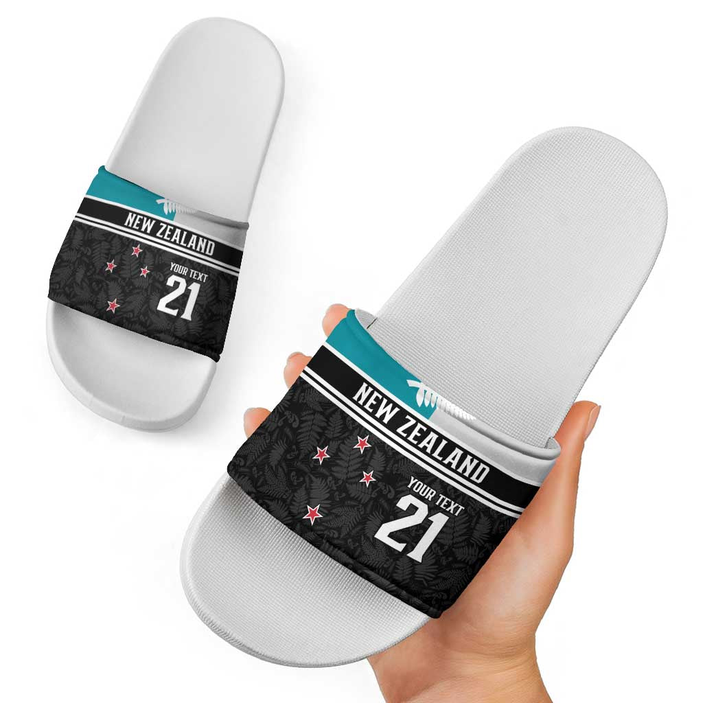 Custom NZ Cricket Pride Slide Sandals Silver Fern Fan Supporter Apparel - Aussie Hoodie