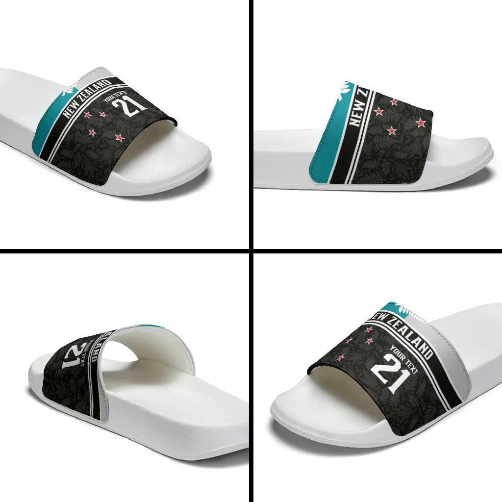 Custom NZ Cricket Pride Slide Sandals Silver Fern Fan Supporter Apparel - Aussie Hoodie
