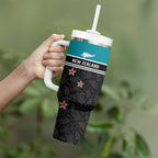 Custom NZ Cricket Pride Tumbler With Handle Silver Fern Fan Supporter Apparel - Aussie Hoodie