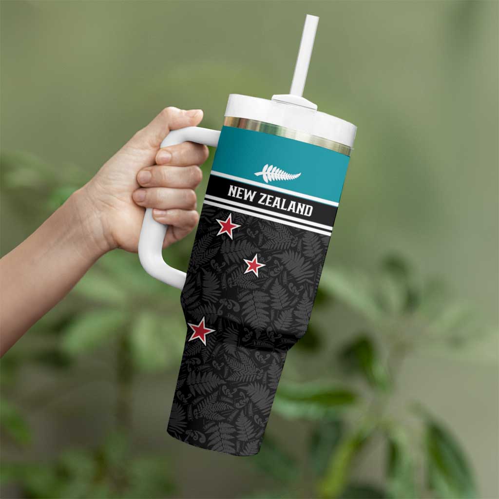 Custom NZ Cricket Pride Tumbler With Handle Silver Fern Fan Supporter Apparel - Aussie Hoodie