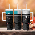 Custom NZ Cricket Pride Tumbler With Handle Silver Fern Fan Supporter Apparel - Aussie Hoodie