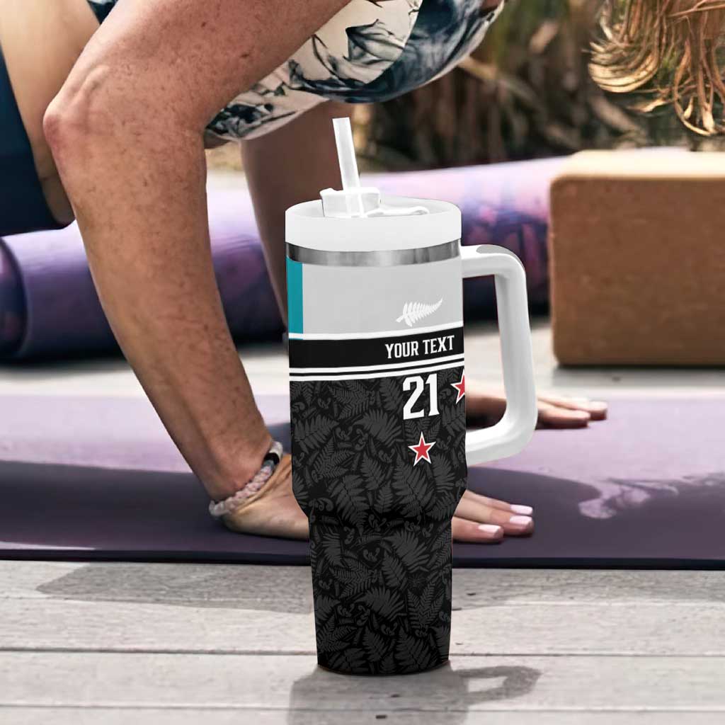 Custom NZ Cricket Pride Tumbler With Handle Silver Fern Fan Supporter Apparel - Aussie Hoodie