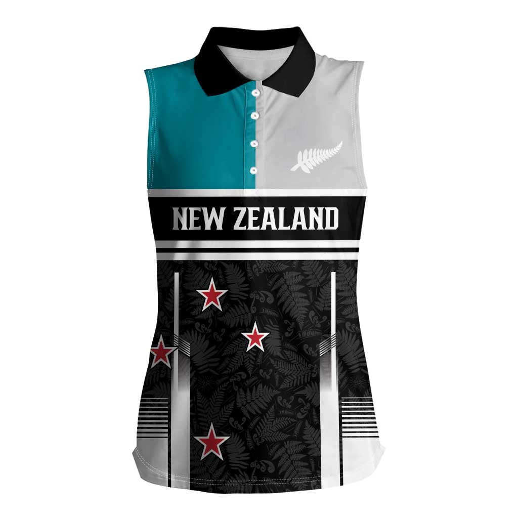 Custom NZ Cricket Pride Women Sleeveless Polo Shirt Silver Fern Fan Supporter Apparel - Aussie Hoodie