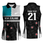 Custom NZ Cricket Pride Women Sleeveless Polo Shirt Silver Fern Fan Supporter Apparel - Aussie Hoodie