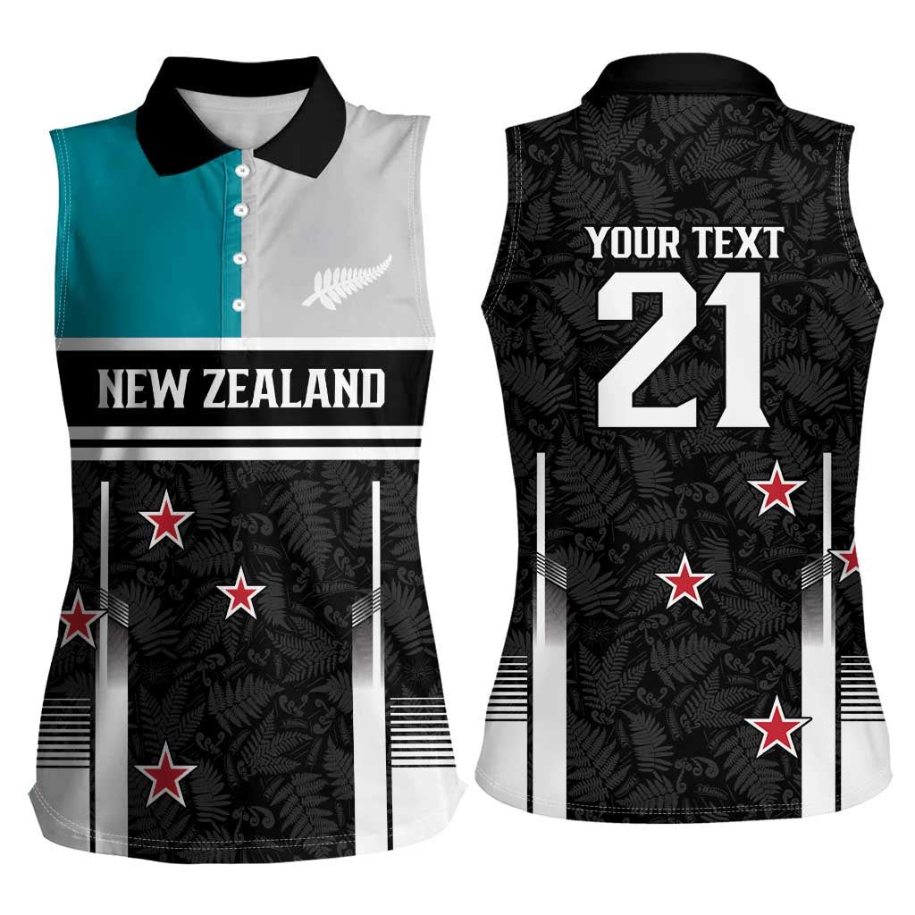 Custom NZ Cricket Pride Women Sleeveless Polo Shirt Silver Fern Fan Supporter Apparel - Aussie Hoodie