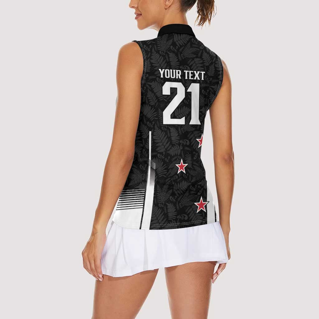 Custom NZ Cricket Pride Women Sleeveless Polo Shirt Silver Fern Fan Supporter Apparel - Aussie Hoodie