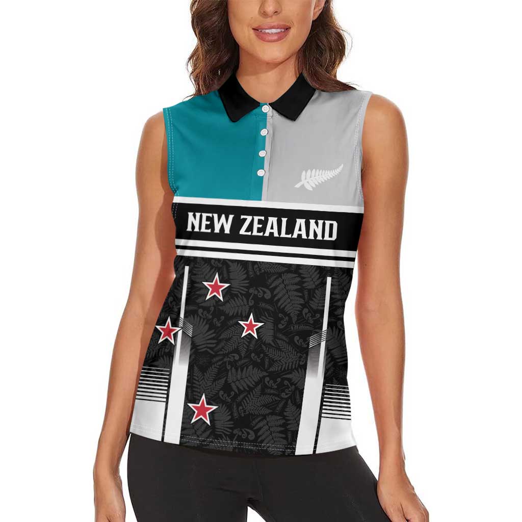 Custom NZ Cricket Pride Women Sleeveless Polo Shirt Silver Fern Fan Supporter Apparel - Aussie Hoodie