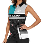 Custom NZ Cricket Pride Women Sleeveless Polo Shirt Silver Fern Fan Supporter Apparel - Aussie Hoodie