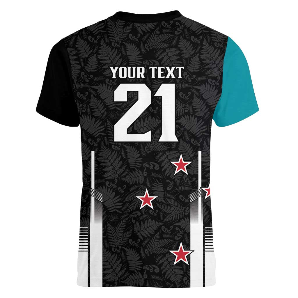 Custom NZ Cricket Pride Women V-Neck T-Shirt Silver Fern Fan Supporter Apparel - Aussie Hoodie