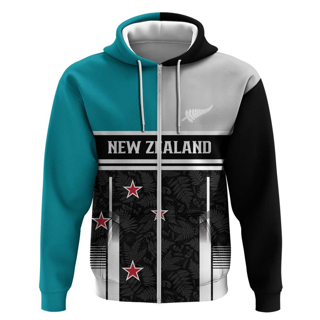 Custom NZ Cricket Pride Zip Hoodie Silver Fern Fan Supporter Apparel - Aussie Hoodie