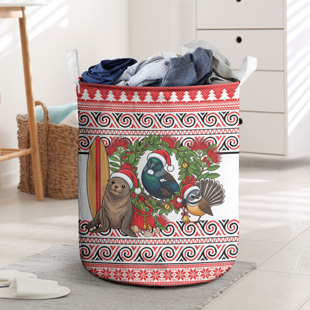New Zealand Animal Christmas Laundry Basket Maori Inspired Kowhaiwhai Patterns