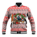 New Zealand Animal Christmas Baseball Jacket Maori Inspired Kowhaiwhai Patterns