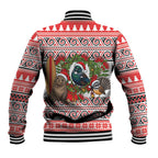 New Zealand Animal Christmas Baseball Jacket Maori Inspired Kowhaiwhai Patterns