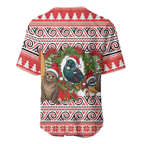 New Zealand Animal Christmas Baseball Jersey Maori Inspired Kowhaiwhai Patterns