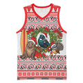 New Zealand Animal Christmas Basketball Jersey Maori Inspired Kowhaiwhai Patterns