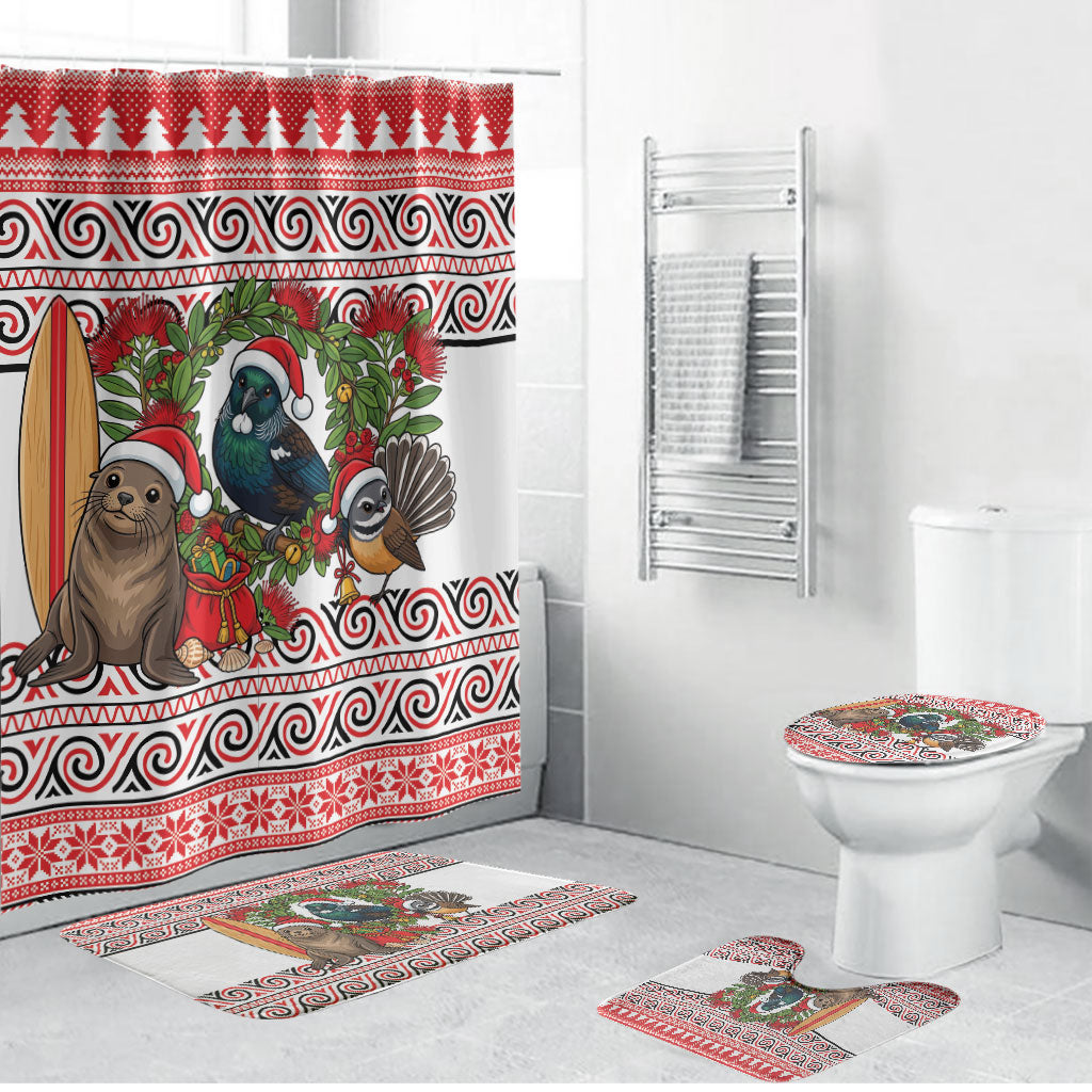 New Zealand Animal Christmas Bathroom Set Maori Inspired Kowhaiwhai Patterns