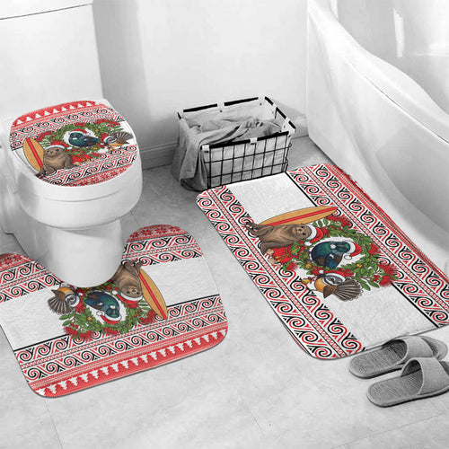 New Zealand Animal Christmas Bathroom Set Maori Inspired Kowhaiwhai Patterns