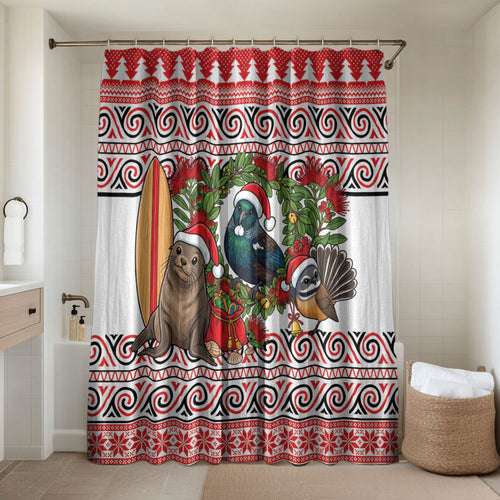 New Zealand Animal Christmas Bathroom Set Maori Inspired Kowhaiwhai Patterns