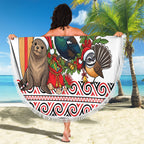 New Zealand Animal Christmas Beach Blanket Maori Inspired Kowhaiwhai Patterns
