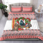 New Zealand Animal Christmas Bedding Set Maori Inspired Kowhaiwhai Patterns