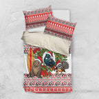 New Zealand Animal Christmas Bedding Set Maori Inspired Kowhaiwhai Patterns