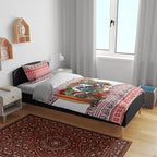 New Zealand Animal Christmas Bedding Set Maori Inspired Kowhaiwhai Patterns