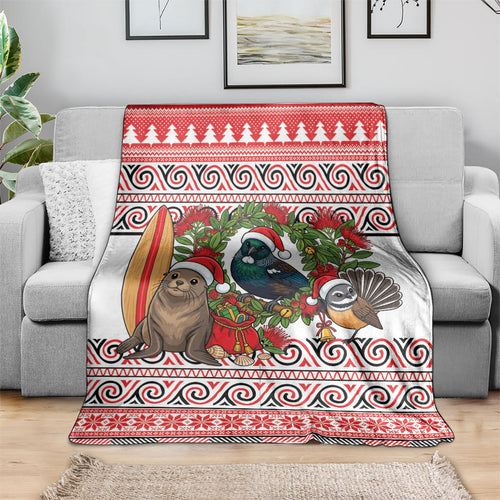 New Zealand Animal Christmas Blanket Maori Inspired Kowhaiwhai Patterns