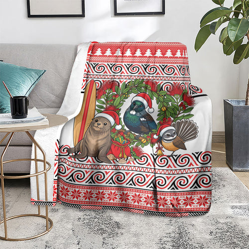 New Zealand Animal Christmas Blanket Maori Inspired Kowhaiwhai Patterns