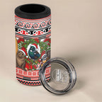 New Zealand Animal Christmas 4 in 1 Can Cooler Tumbler Maori Inspired Kowhaiwhai Patterns