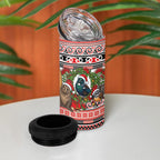 New Zealand Animal Christmas 4 in 1 Can Cooler Tumbler Maori Inspired Kowhaiwhai Patterns