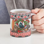 New Zealand Animal Christmas Ceramic Mug Maori Inspired Kowhaiwhai Patterns