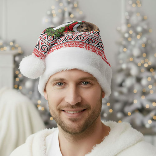 New Zealand Animal Christmas Santa Hat Maori Inspired Kowhaiwhai Patterns