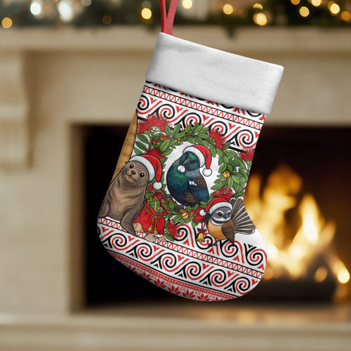 New Zealand Animal Christmas Stocking Maori Inspired Kowhaiwhai Patterns
