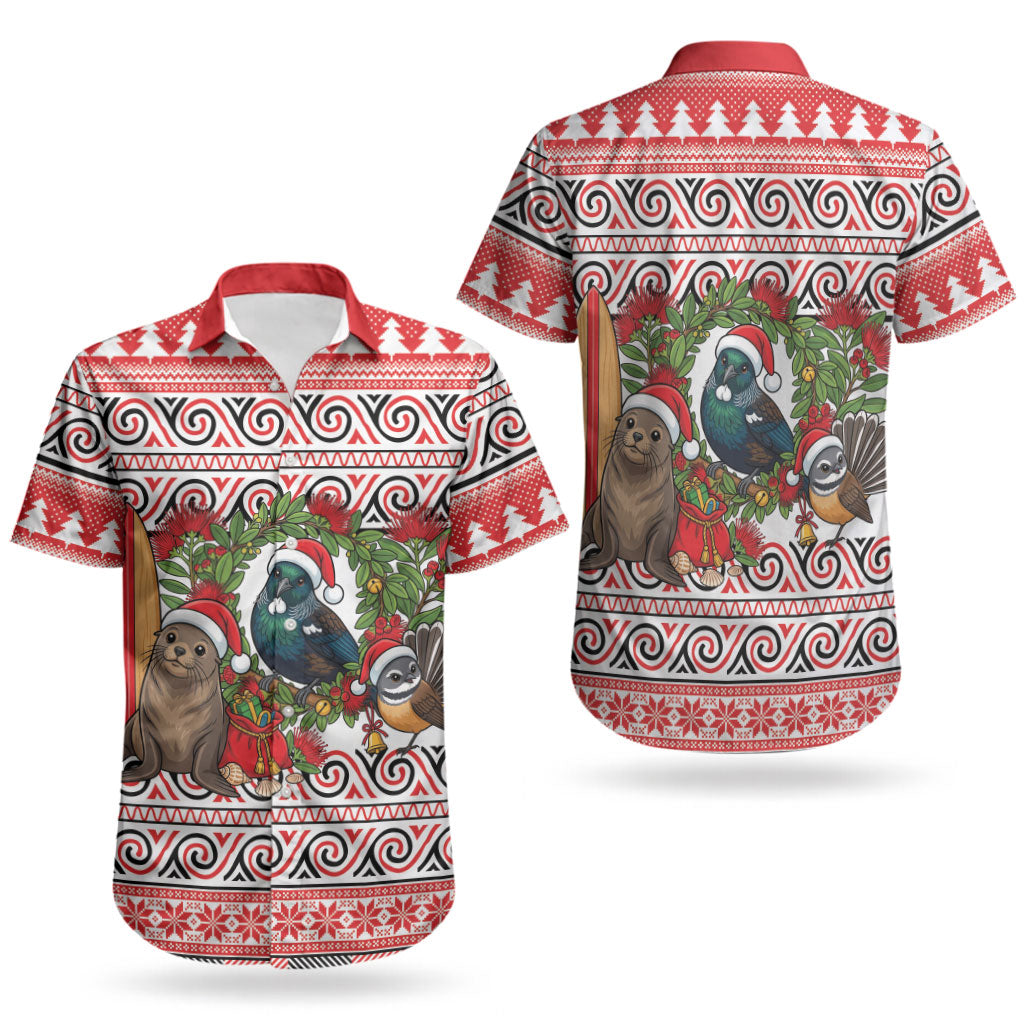 New Zealand Animal Christmas Couples Matching Mermaid Dress and Hawaiian Shirt Maori Inspired Kowhaiwhai Patterns
