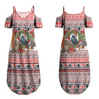 New Zealand Animal Christmas Couples Matching Summer Maxi Dress and Hawaiian Shirt Maori Inspired Kowhaiwhai Patterns