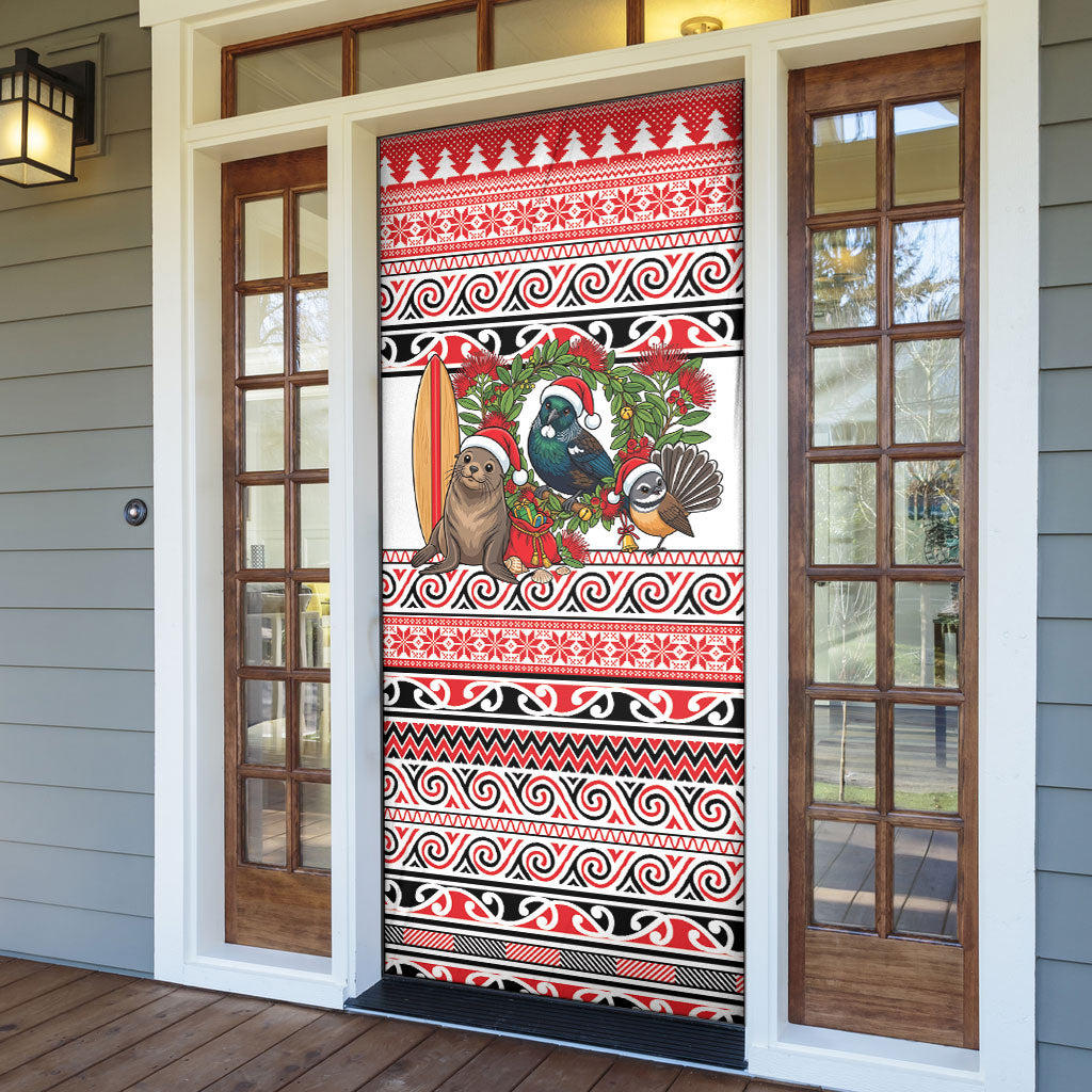 New Zealand Animal Christmas Door Cover Maori Inspired Kowhaiwhai Patterns