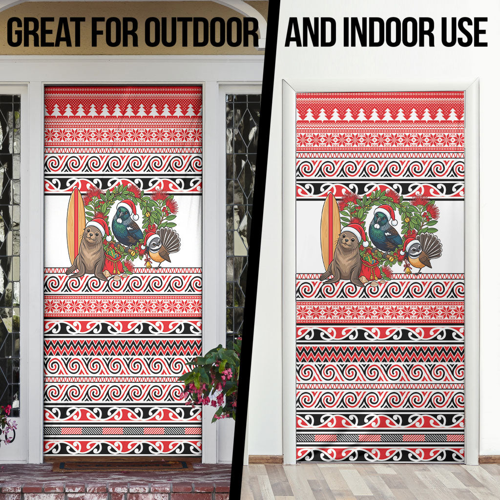 New Zealand Animal Christmas Door Cover Maori Inspired Kowhaiwhai Patterns