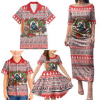 New Zealand Animal Christmas Family Matching Puletasi and Hawaiian Shirt Maori Inspired Kowhaiwhai Patterns