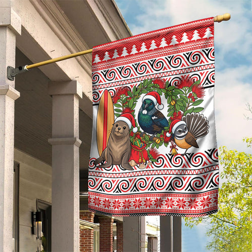 New Zealand Animal Christmas Garden Flag Maori Inspired Kowhaiwhai Patterns