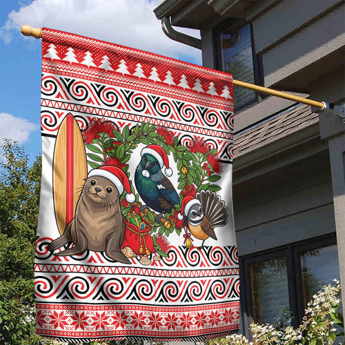 New Zealand Animal Christmas Garden Flag Maori Inspired Kowhaiwhai Patterns