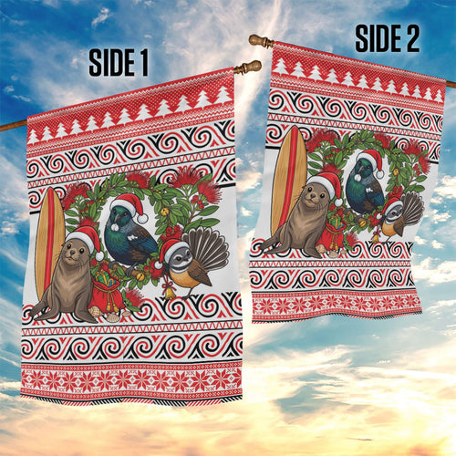 New Zealand Animal Christmas Garden Flag Maori Inspired Kowhaiwhai Patterns