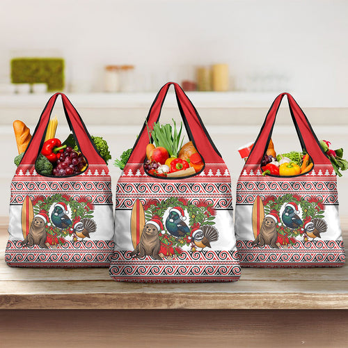 New Zealand Animal Christmas Grocery Bag Maori Inspired Kowhaiwhai Patterns